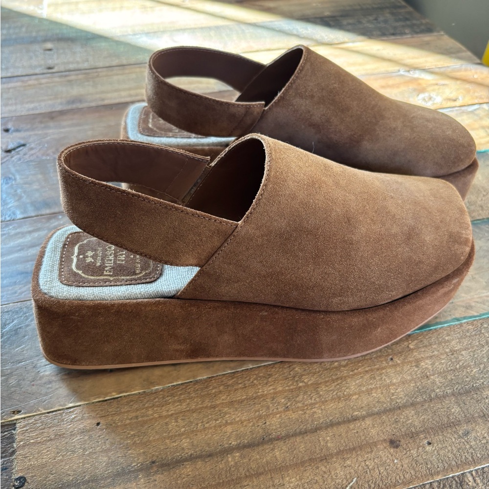 Emerson Fry Brown Platform Shoes with Suede Finish
